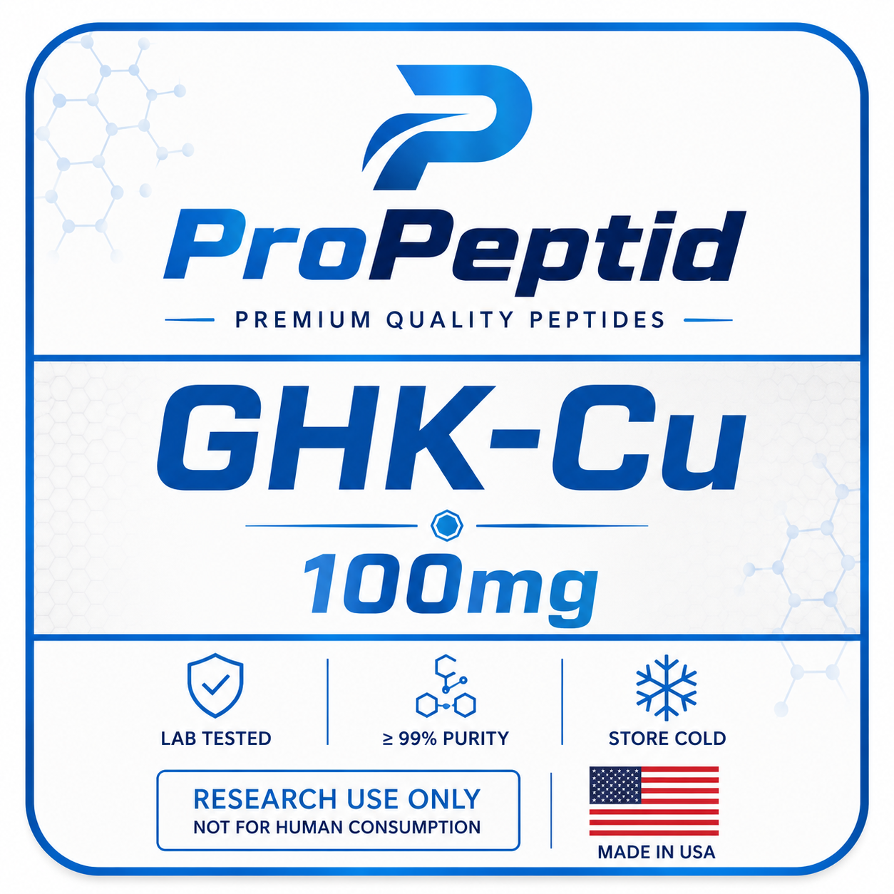 GHK-Cu 100mg product label